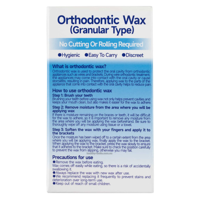 Wax for braces granulated, 72 pcs